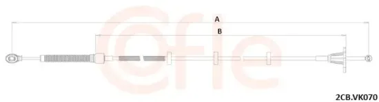 Seilzug, Schaltgetriebe COFLE 92.2CB.VK070 Bild Seilzug, Schaltgetriebe COFLE 92.2CB.VK070