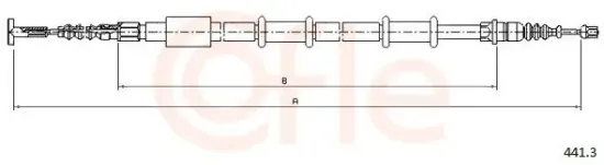 Seilzug, Feststellbremse hinten rechts COFLE 441.3 Bild Seilzug, Feststellbremse hinten rechts COFLE 441.3