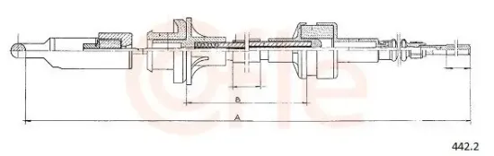Seilzug, Kupplungsbetätigung COFLE 442.2 Bild Seilzug, Kupplungsbetätigung COFLE 442.2