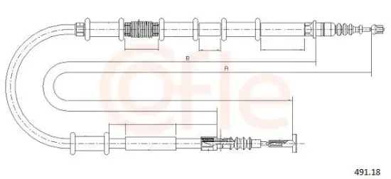 Seilzug, Feststellbremse hinten links COFLE 491.18 Bild Seilzug, Feststellbremse hinten links COFLE 491.18