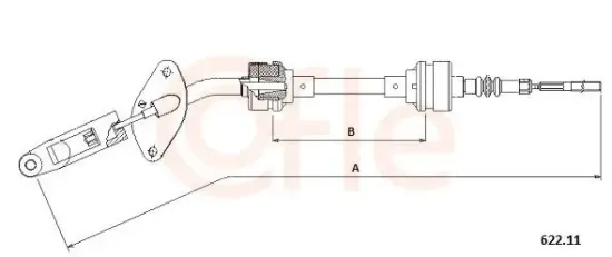 Seilzug, Kupplungsbetätigung COFLE 622.11 Bild Seilzug, Kupplungsbetätigung COFLE 622.11