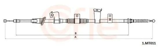 Seilzug, Feststellbremse hinten rechts COFLE 92.1.MT011 Bild Seilzug, Feststellbremse hinten rechts COFLE 92.1.MT011