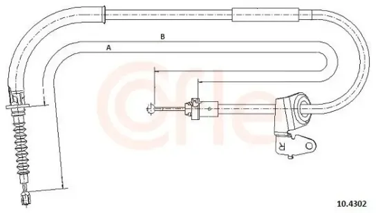 Seilzug, Feststellbremse hinten rechts COFLE 92.10.4302 Bild Seilzug, Feststellbremse hinten rechts COFLE 92.10.4302