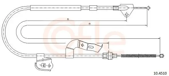 Seilzug, Feststellbremse hinten rechts COFLE 92.10.4510