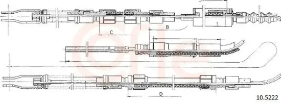 Seilzug, Feststellbremse hinten COFLE 92.10.5222 Bild Seilzug, Feststellbremse hinten COFLE 92.10.5222