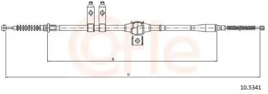 Seilzug, Feststellbremse hinten rechts COFLE 92.10.5341 Bild Seilzug, Feststellbremse hinten rechts COFLE 92.10.5341