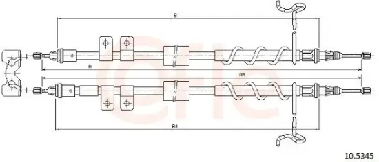 Seilzug, Feststellbremse hinten COFLE 92.10.5345 Bild Seilzug, Feststellbremse hinten COFLE 92.10.5345
