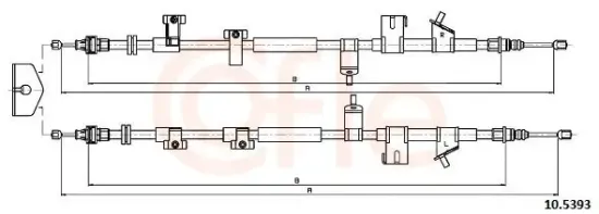 Seilzug, Feststellbremse hinten COFLE 92.10.5393 Bild Seilzug, Feststellbremse hinten COFLE 92.10.5393