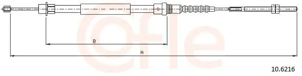 Seilzug, Feststellbremse hinten rechts COFLE 92.10.6216