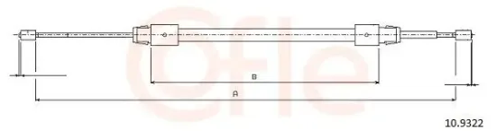 Seilzug, Feststellbremse hinten rechts COFLE 92.10.9322 Bild Seilzug, Feststellbremse hinten rechts COFLE 92.10.9322