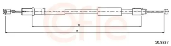 Seilzug, Feststellbremse hinten links COFLE 92.10.9837 Bild Seilzug, Feststellbremse hinten links COFLE 92.10.9837