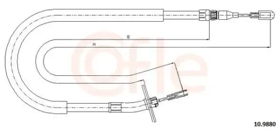 Seilzug, Feststellbremse hinten rechts COFLE 92.10.9880 Bild Seilzug, Feststellbremse hinten rechts COFLE 92.10.9880