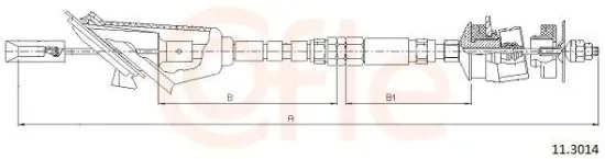 Seilzug, Kupplungsbetätigung COFLE 92.11.3014 Bild Seilzug, Kupplungsbetätigung COFLE 92.11.3014
