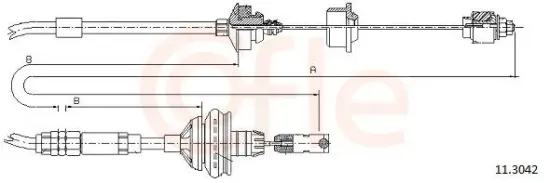 Seilzug, Kupplungsbetätigung COFLE 92.11.3042 Bild Seilzug, Kupplungsbetätigung COFLE 92.11.3042