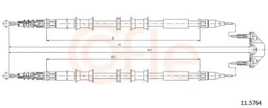 Seilzug, Feststellbremse hinten COFLE 92.11.5764 Bild Seilzug, Feststellbremse hinten COFLE 92.11.5764