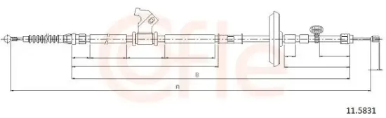 Seilzug, Feststellbremse hinten links COFLE 92.11.5831 Bild Seilzug, Feststellbremse hinten links COFLE 92.11.5831