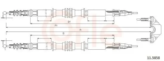 Seilzug, Feststellbremse hinten COFLE 92.11.5858 Bild Seilzug, Feststellbremse hinten COFLE 92.11.5858