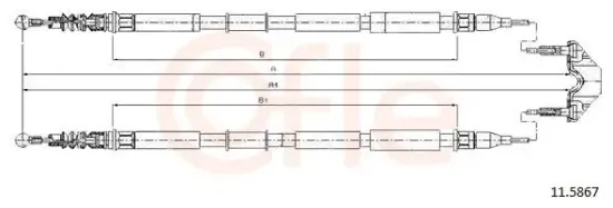 Seilzug, Feststellbremse hinten COFLE 92.11.5867 Bild Seilzug, Feststellbremse hinten COFLE 92.11.5867