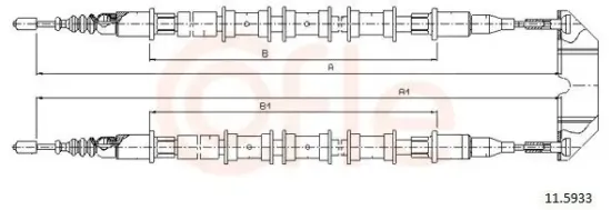 Seilzug, Feststellbremse hinten COFLE 92.11.5933 Bild Seilzug, Feststellbremse hinten COFLE 92.11.5933