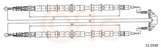 Seilzug, Feststellbremse hinten COFLE 92.11.5938 Bild Seilzug, Feststellbremse hinten COFLE 92.11.5938
