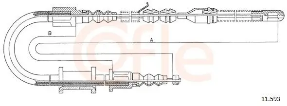 Seilzug, Feststellbremse hinten rechts COFLE 92.11.593