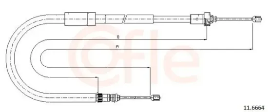 Seilzug, Feststellbremse hinten links COFLE 92.11.6664 Bild Seilzug, Feststellbremse hinten links COFLE 92.11.6664
