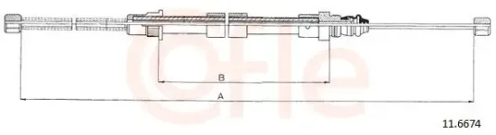 Seilzug, Feststellbremse hinten links hinten rechts COFLE 92.11.6674 Bild Seilzug, Feststellbremse hinten links hinten rechts COFLE 92.11.6674