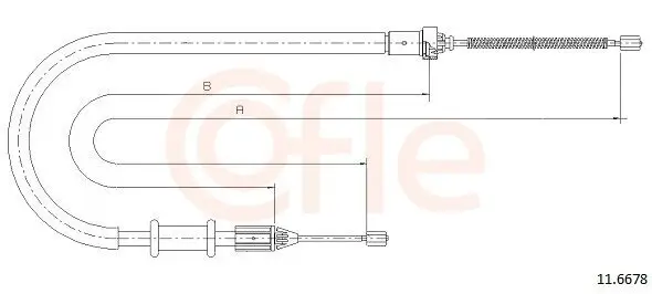 Seilzug, Feststellbremse hinten rechts COFLE 92.11.6678