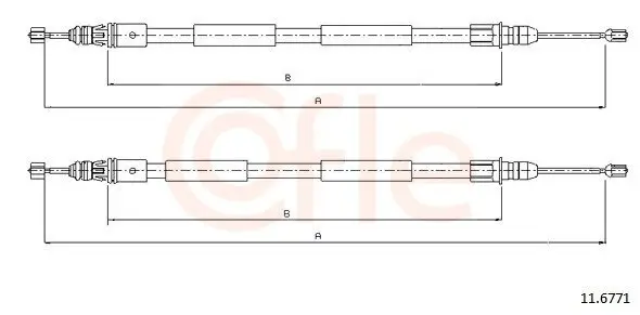 Seilzug, Feststellbremse hinten links hinten rechts COFLE 92.11.6771