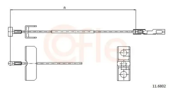 Seilzug, Feststellbremse Mitte COFLE 92.11.6802 Bild Seilzug, Feststellbremse Mitte COFLE 92.11.6802
