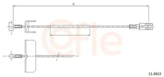 Seilzug, Feststellbremse Mitte COFLE 92.11.6817 Bild Seilzug, Feststellbremse Mitte COFLE 92.11.6817