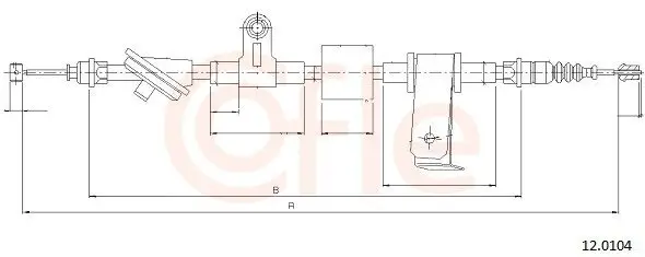 Seilzug, Feststellbremse hinten rechts COFLE 92.12.0104