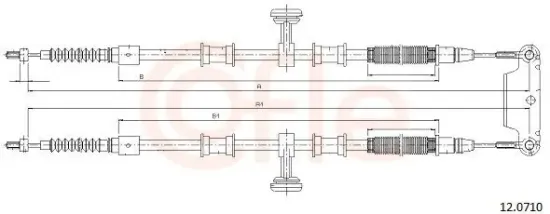 Seilzug, Feststellbremse hinten COFLE 92.12.0710 Bild Seilzug, Feststellbremse hinten COFLE 92.12.0710