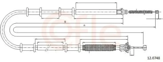 Seilzug, Feststellbremse hinten links hinten rechts COFLE 92.12.0748 Bild Seilzug, Feststellbremse hinten links hinten rechts COFLE 92.12.0748