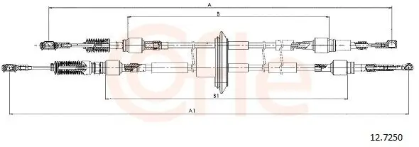 Seilzug, Schaltgetriebe COFLE 92.12.7250 Bild Seilzug, Schaltgetriebe COFLE 92.12.7250