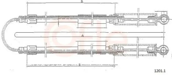 Seilzug, Feststellbremse hinten COFLE 92.1201.1 Bild Seilzug, Feststellbremse hinten COFLE 92.1201.1