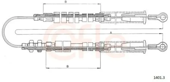 Seilzug, Feststellbremse hinten COFLE 92.1401.3 Bild Seilzug, Feststellbremse hinten COFLE 92.1401.3
