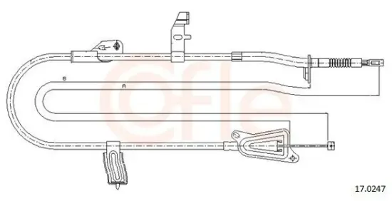 Seilzug, Feststellbremse hinten links COFLE 92.17.0247 Bild Seilzug, Feststellbremse hinten links COFLE 92.17.0247