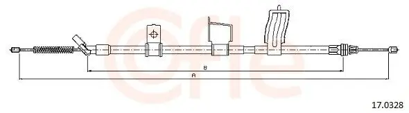 Seilzug, Feststellbremse hinten rechts COFLE 92.17.0328