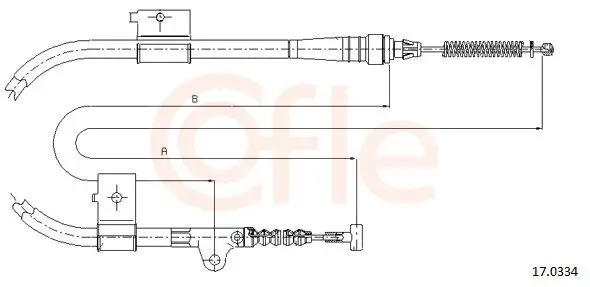 Seilzug, Feststellbremse hinten rechts COFLE 92.17.0334