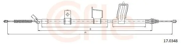 Seilzug, Feststellbremse hinten rechts COFLE 92.17.0348