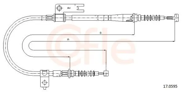 Seilzug, Feststellbremse hinten rechts COFLE 92.17.0595