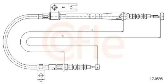 Seilzug, Feststellbremse hinten rechts COFLE 92.17.0595 Bild Seilzug, Feststellbremse hinten rechts COFLE 92.17.0595