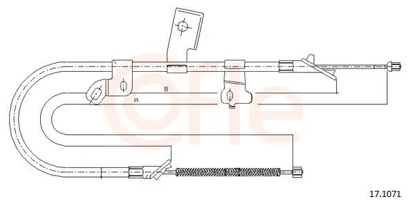 Seilzug, Feststellbremse hinten rechts COFLE 92.17.1071