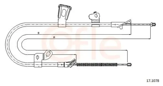 Seilzug, Feststellbremse hinten links COFLE 92.17.1078 Bild Seilzug, Feststellbremse hinten links COFLE 92.17.1078