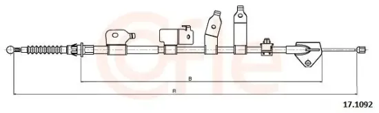 Seilzug, Feststellbremse hinten rechts COFLE 92.17.1092 Bild Seilzug, Feststellbremse hinten rechts COFLE 92.17.1092