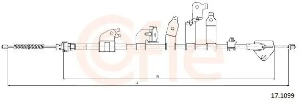 Seilzug, Feststellbremse hinten rechts COFLE 92.17.1099