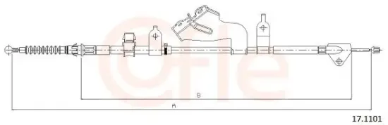 Seilzug, Feststellbremse hinten rechts COFLE 92.17.1101 Bild Seilzug, Feststellbremse hinten rechts COFLE 92.17.1101