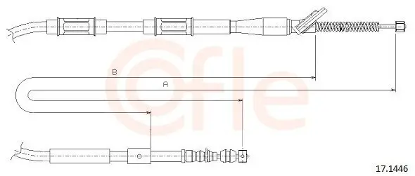 Seilzug, Feststellbremse hinten rechts COFLE 92.17.1446