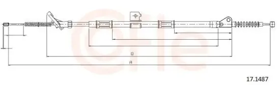 Seilzug, Feststellbremse hinten rechts COFLE 92.17.1487 Bild Seilzug, Feststellbremse hinten rechts COFLE 92.17.1487